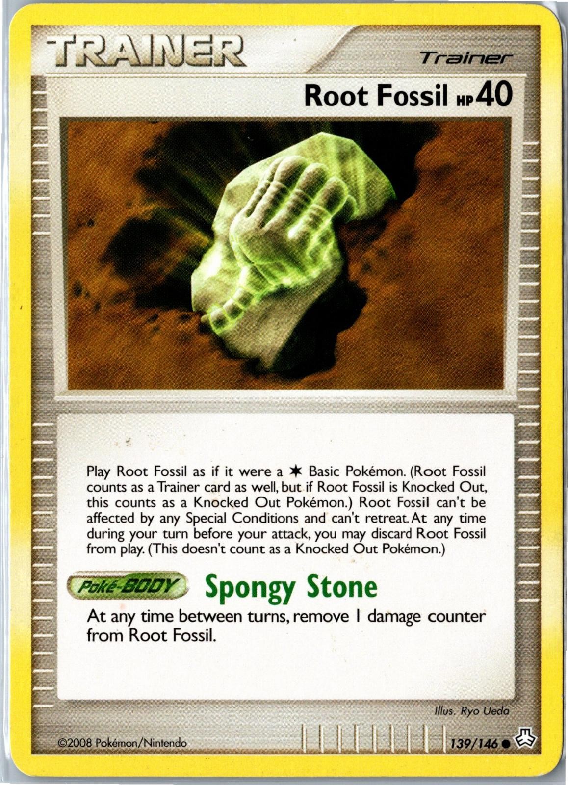 Pokemon Card - Root Fossil 139/146 Legends Awakened 2008 Common Heavily Played