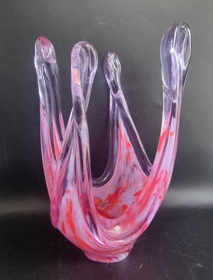 Chribska MCM Pulled Glass Vase, Farbe Bonbon Creme.