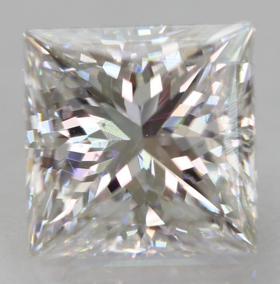 Certified 1.24 Carat D VVS2 Princess Natural Enhanced MINED Diamond 5.87x5.85mm