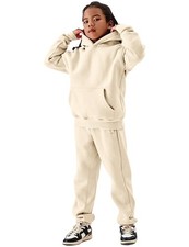 Unisex Fleece 2 Piece Outfits Girls Boys Hooded Sweatshirt and Jogger Sweatpa...