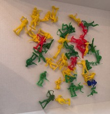 50-70s Tim-Mee Toys Cowboys  Indians Lot  Vintage 70mm Plastic Figures