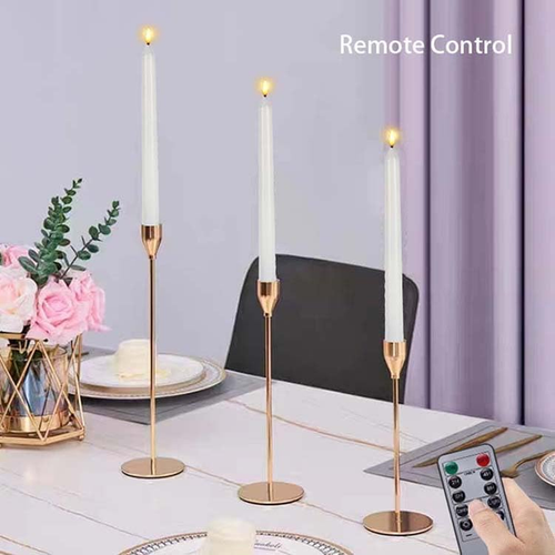 Rechargeable Taper LED Candles 6 PCS with Remote Timer Suckers, 3D Flickering Fl - Picture 8 of 8