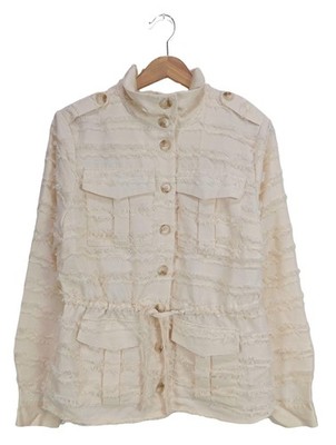 Nü Kurzjacke Damen Jacke Gr. DE 36 creme Casual-Look