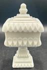 Westmoreland Milk Glass Wedding Cake Stand Bowl Covered Candy Dish 8" Vintage