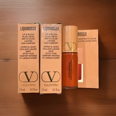 Set of 2 Valentino Liquirosso Mini 0.1 oz Undressed Velvet Lip & Blush Blur