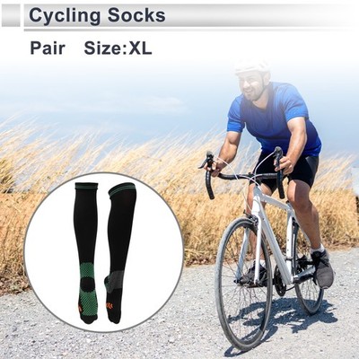 Radfahr Socken Anti-Rutsch Schwarz Grün XL 1 Paar für Universal