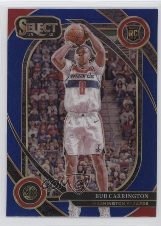 2024-25 Panini Select Courtside Blue Prizm Bub Carrington #266 Rookie RC 1fa4