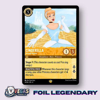 Cinderella Melody Weaver 4/204 Cold Foil Legendary Ursula's NM Disney Lorcana