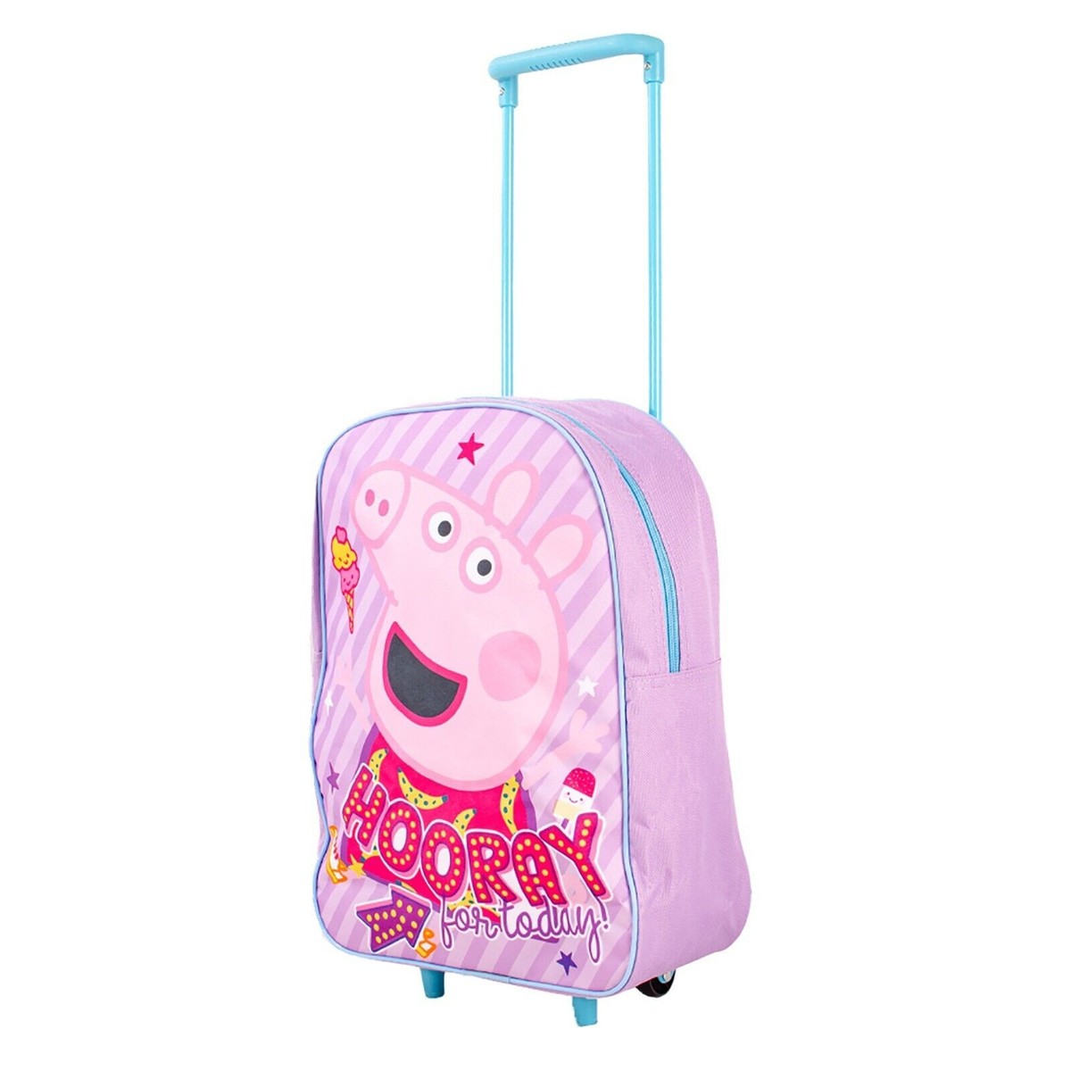 Childrens Peppa Pig Wheeled Trolley Backpack Suitcase Cabin Travel