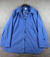 Chico's Size 4 20/22 Blue Jacket Long Sleeves Open Front