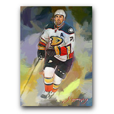 Francois Beauchemin Art Card Limited 4/50 Edward Vela Signed (Anaheim Ducks)