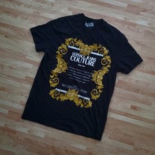 VERSACE JEANS COUTURE T-shirt donna logo barocco 100% cotone nero taglia M/10