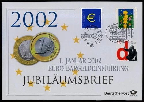 GERMANY FDC 2002 ANNIVERSARY-COVER GERMAN POST - EURO MONEY