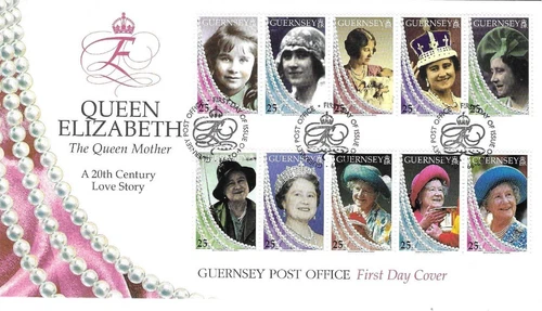 Guernsey Comm/FDC - Queen Elizabeth The Queen Mother - 1999 (GU222)