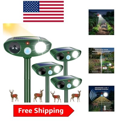 Sonic Fortress Pro:  Waterproof Deer & Raccoon Repellent 4-Pack - Ultrasonic