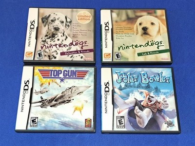 Nintendo DS Lot of 4 Game Cases - Top Gun * Polar Bowler * Nintendogs Lab & Dalm