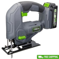 20V Cordless Jig Saw Adjustable Base LED Light Variable Speed Battery Included