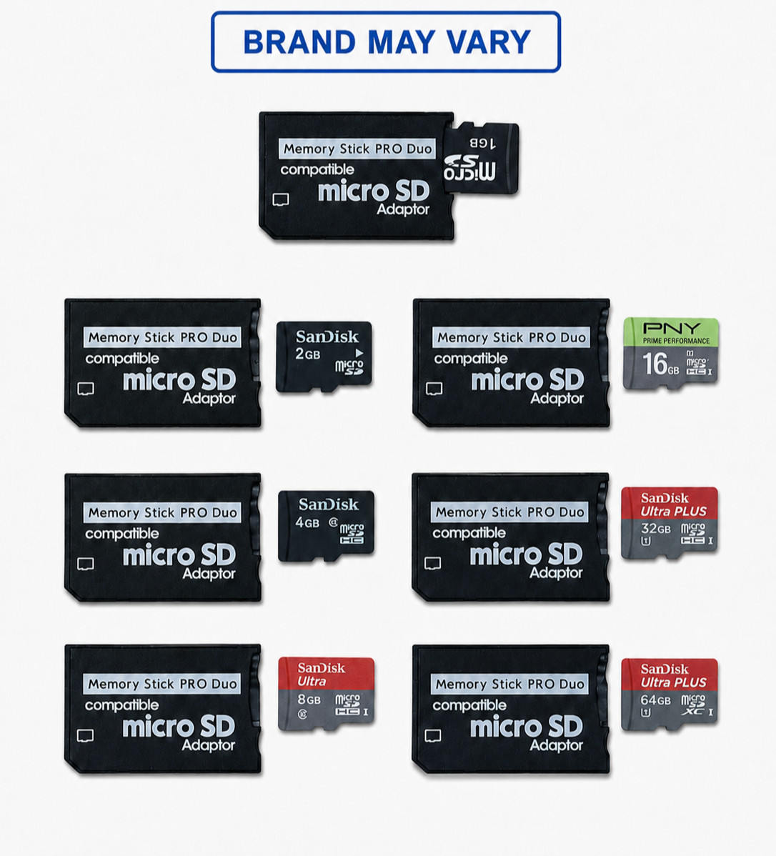1GB–64GB Memory Stick PRO Duo Adapter + Micro SD Card Bundle For PSP Sony Camera