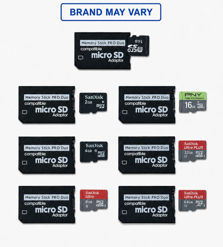 1GB–64GB Memory Stick PRO Duo Adapter + Micro SD Card Bundle For PSP Sony Camera