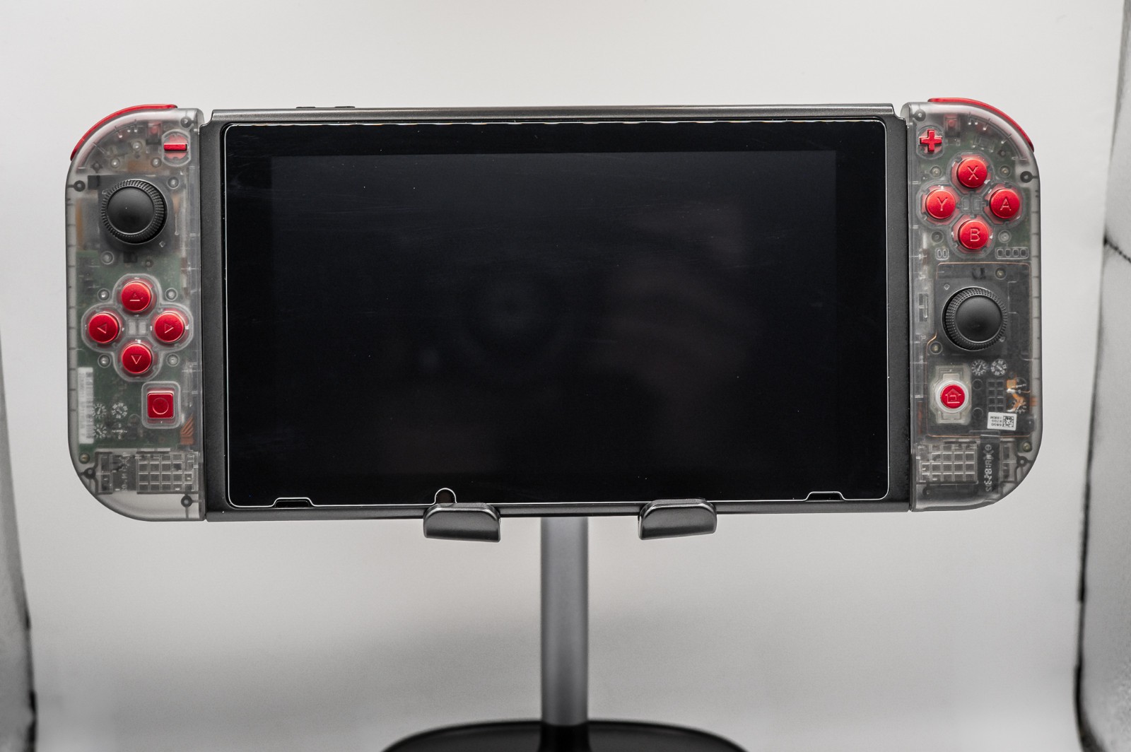 Custom Nintendo Switch HAC-001 128GB TMR No Drift Clear Bundle Dock Joy-Cons KIT