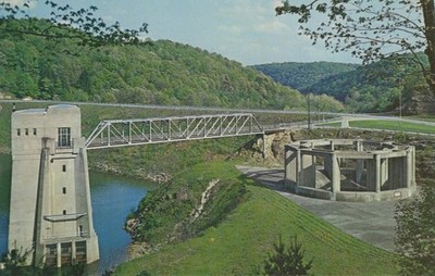 Vintage Pleasant Hill Dam Morning Glory Overflow Postcard Ohio