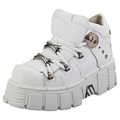 New Rock M106n-c27 Unisex Platform Boots in White - 9.5 US