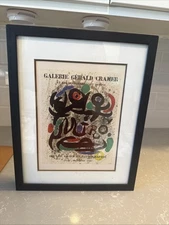 Joan Miró Exhibition Poster Print – Galerie Gérald Cramer 1969 – Framed 9x11