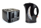 Kettle and Toaster Set Black - 1.7L Jug Style Kettle & 4 Slice Wide Slot Toaster