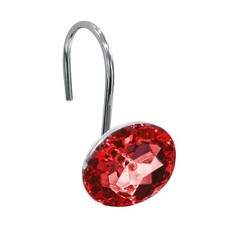 Diamond Shower Curtain Hooks with Rhinestones Set of 12 Rolling Rings