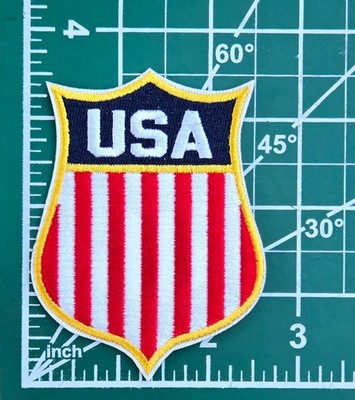 USA Shield 3 1/2'' Iron On Embroidered Patch ~Free Tracking!