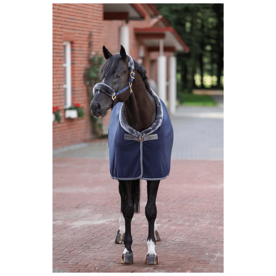 Bucas Navy/Grey 140 cm Abschwitzdecke Show Line 400 Fleecedecke - Bild 3 von 3