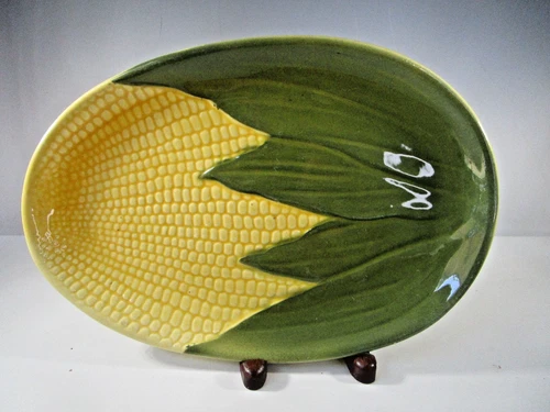 Vintage Shawnee Pottery Corn King Corn on Cob Oval  Plate #68 READ