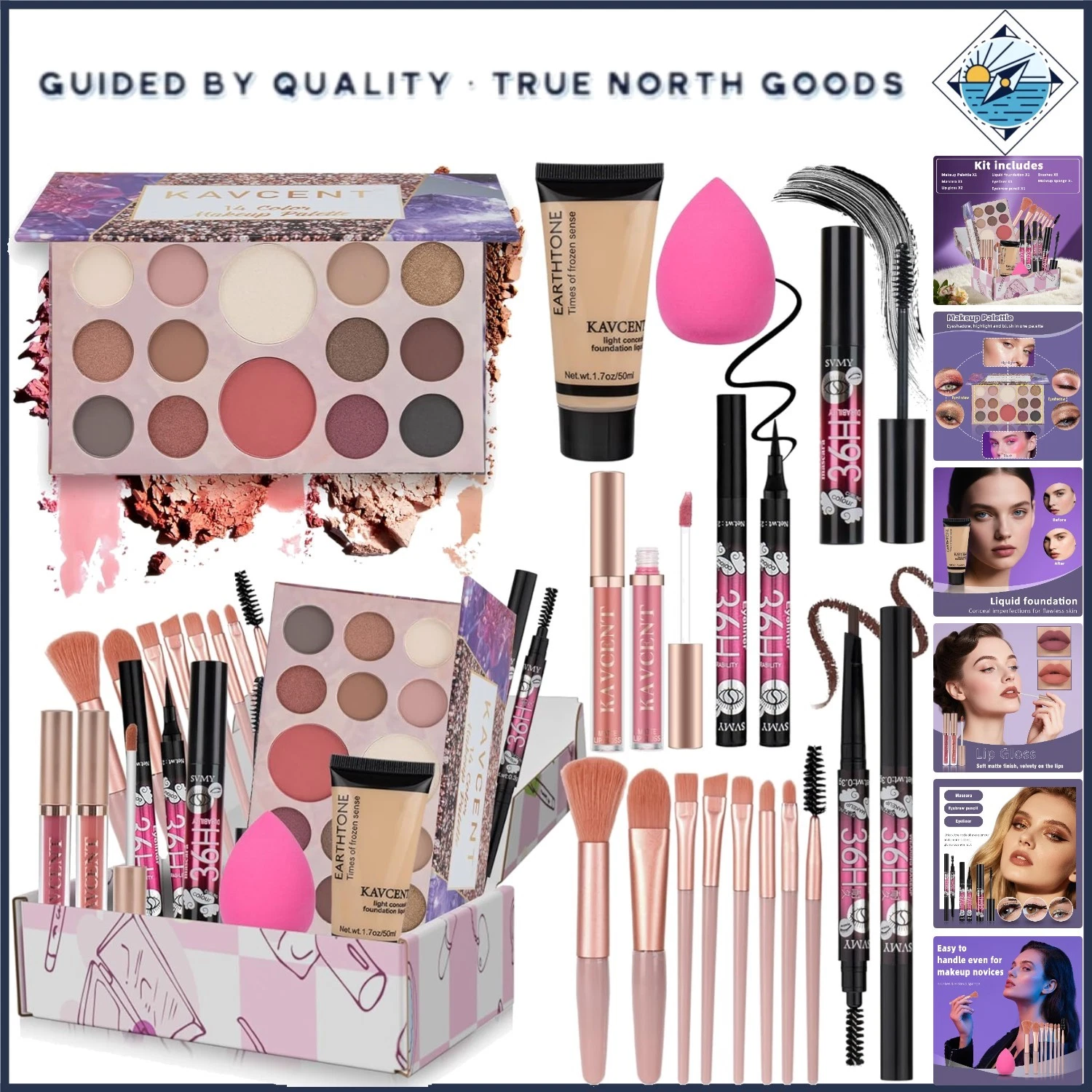 All in One Makeup Kit Makeup Set for Women Full Kit Includes, eyeshadow, liquid