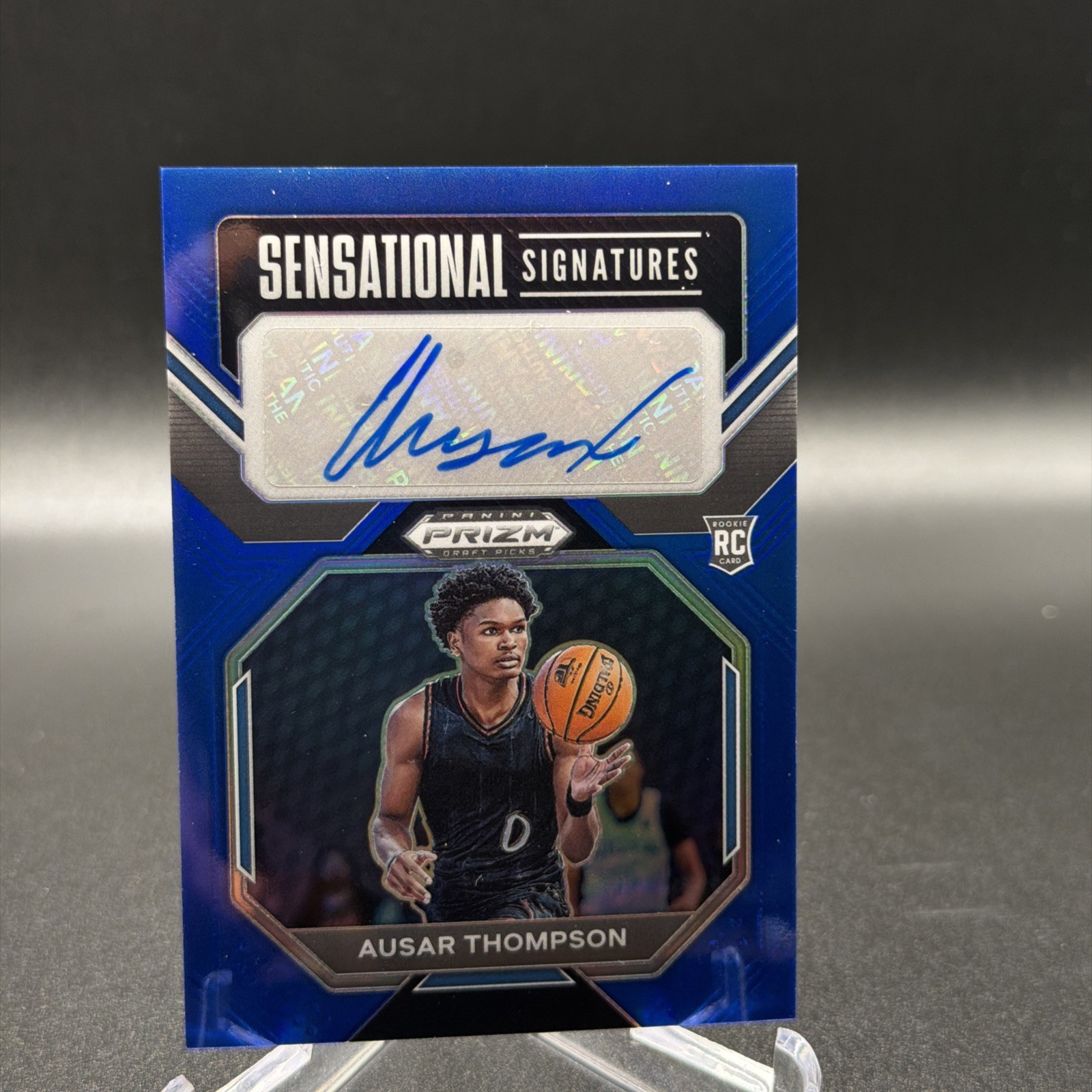 2023  Prizm Draft Picks - Sensational Signatures Ausar Thompson Blue Prizm /75 