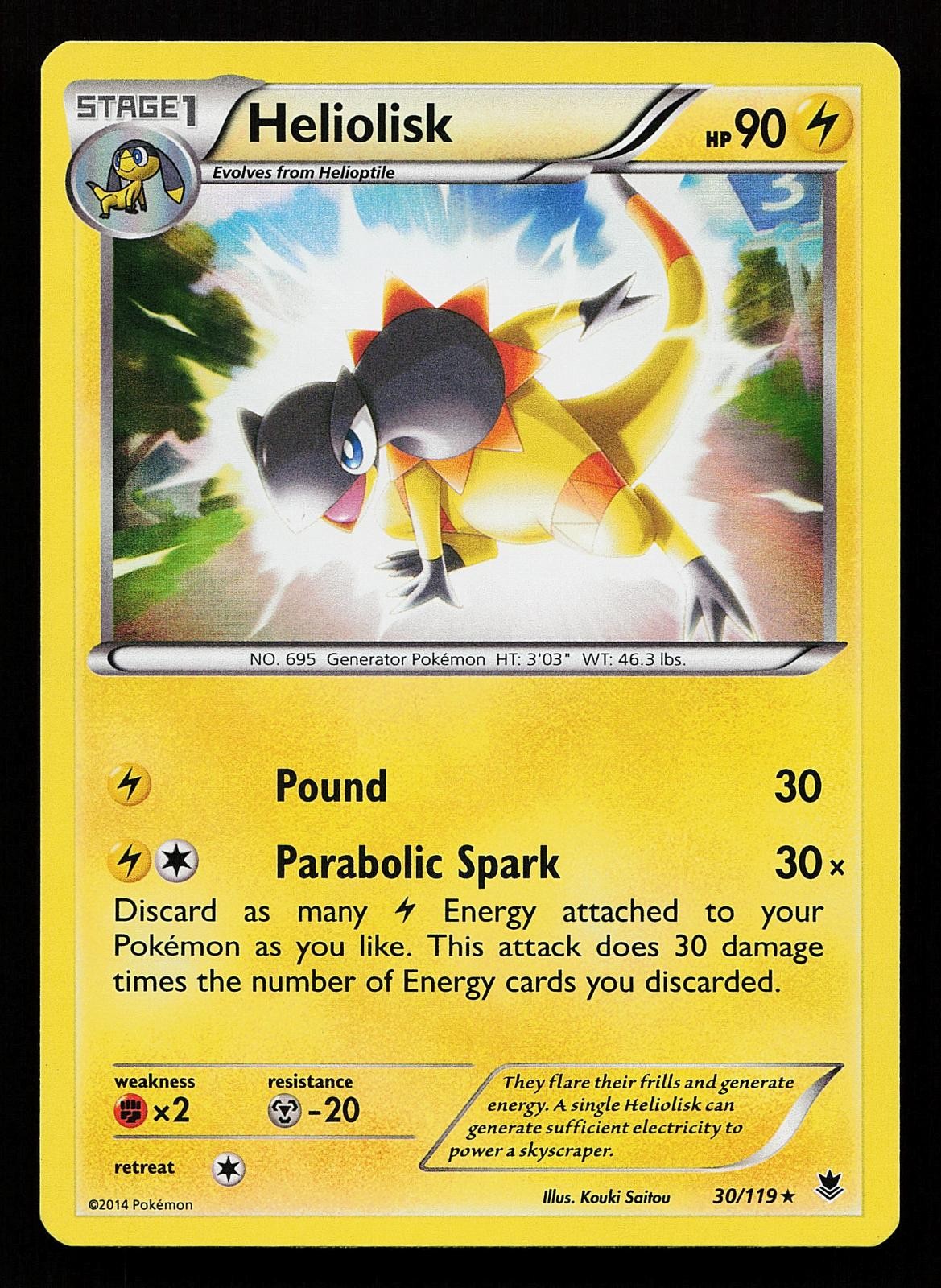 Heliolisk 30/119 Holo Rare Phantom Forces Pokemon Card