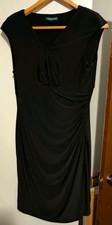 Lauren Ralph Lauren Black Ruched Sleeveless Dress size 14
