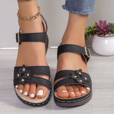 Damen Orthopädische Keil Sommer Sandalen Walking Komfort Freizeit Beach Schuhe~