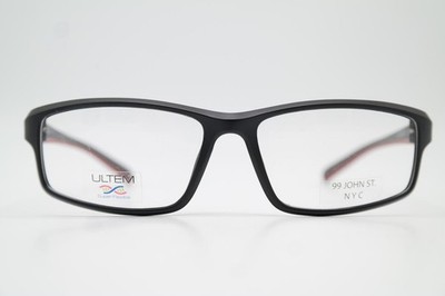Brille 99 JOHN ST. NYC ULTEM U-252 Schwarz Rot Eckig Brillengestell Neu