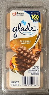 8 Count Glade Wax Melts Air Freshener - Cashmere Woods - 3.1 OZ