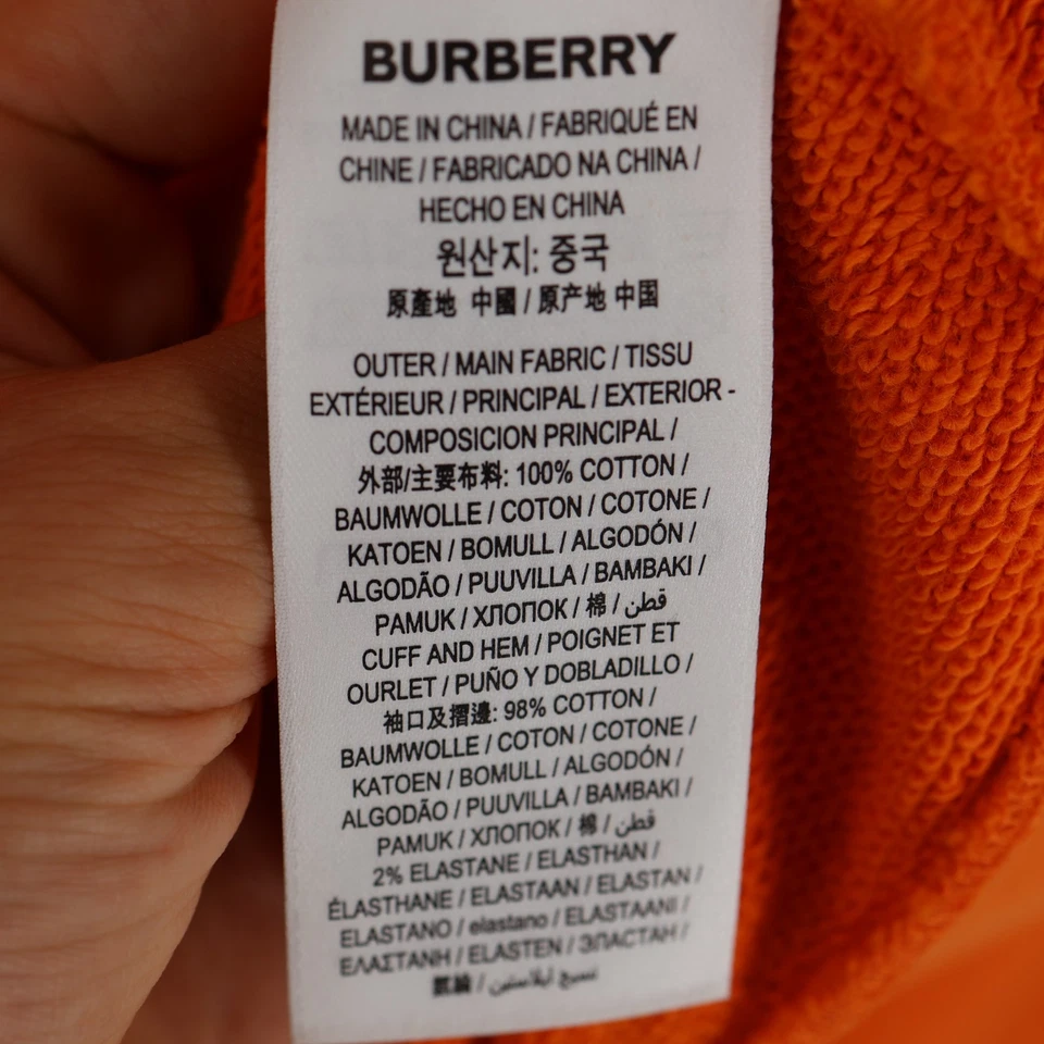 READ Burberry Poulter orange cotton hoodie sweater US Size S - Image 3 of 4