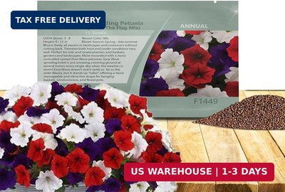 Outsidepride The Flag Mix Easy Wave Petunia Seeds - 30 Pcs. Annual, Compact & Sp