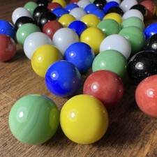 58 Vintage 1970s GLASS MARBLES Replacement Lot for Chinese Checkers