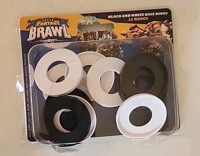 Super Fantasy Brawl Black And White Base Rings Set Of 12