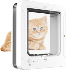 Smart Cat Door for Interior  Exterior Doors, Outer Frame Size 11.5"X10.1", Micr