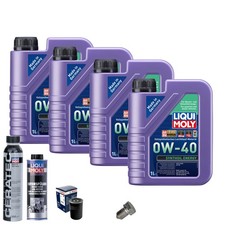 Motoröl 0W40 LIQUI MOLY 4L+BOSCH Ölfilter+Spülung+Cera Tec+Ölablassschraube