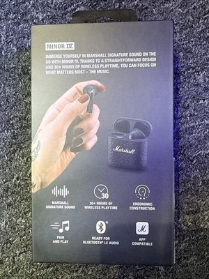 Marshall Minor IV Wireless Earbuds (Black) | eBay