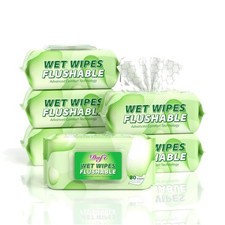 Eco-Friendly Flushable Wipes - 480 Count  100 Plant-Based for Sensitive Skin