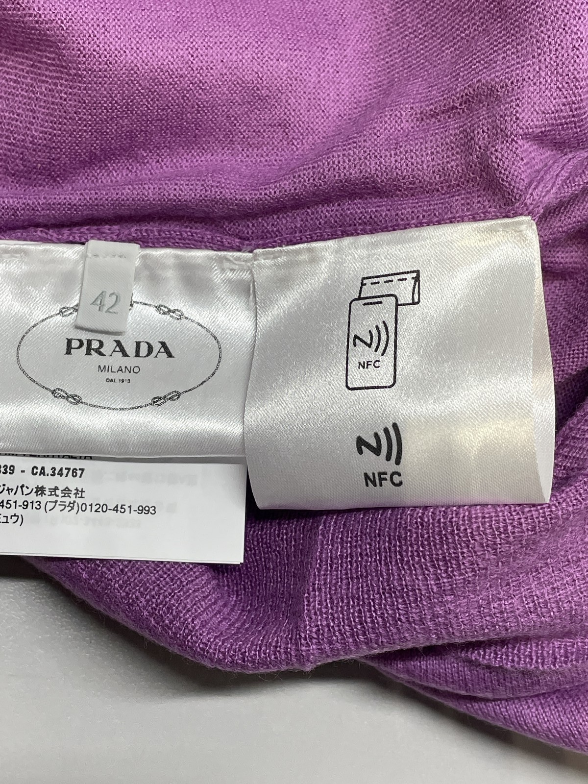 Prada Women's Sweater Superfine Cashmere Pullover Size 42/US 6 Purple thumbnail 4