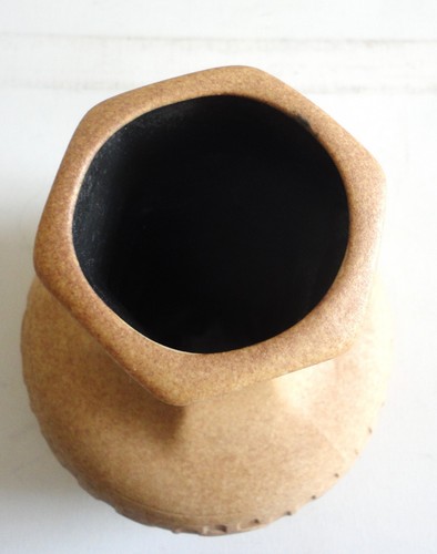 Lapid Israel Pottery Vase Carved King Solomon Treasures Ritvo Midcentury Modern - Picture 10 of 16