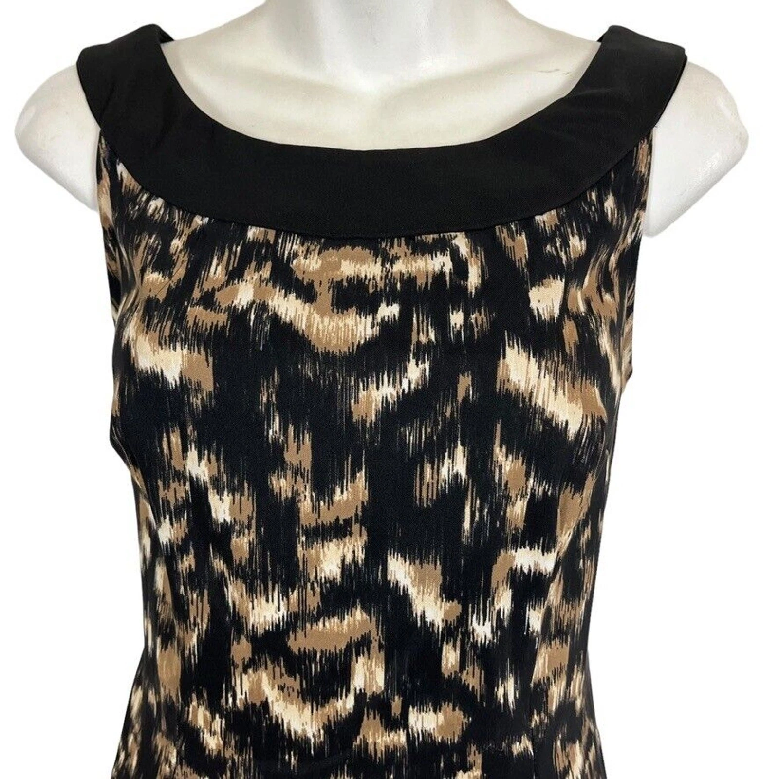 VETEMENTS Abito donna Connected Apparel nero marrone senza maniche elasticizzato sopra il ginocchio tg 6